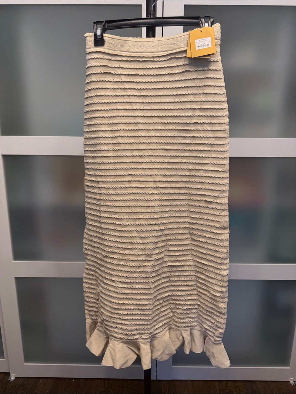 Merveilleuse Rhinestone Knit Maxi Skirt and Merveilleux Rhinestone Cardigan set - Picture 8 of 9